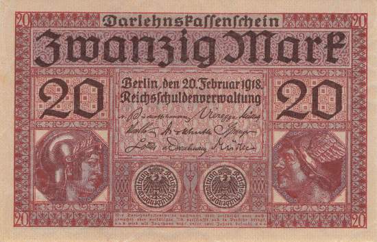 20 Mark Serie N ro 55 1918